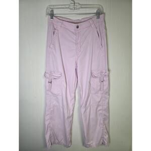 American Eagle Outfitters Light Pink Wide Leg Cargo Pants Size 6